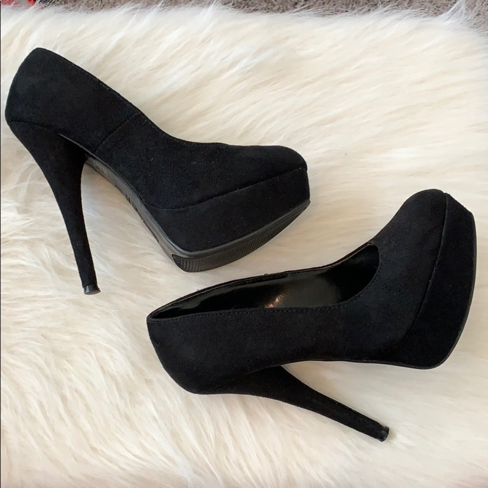Black platform high heels